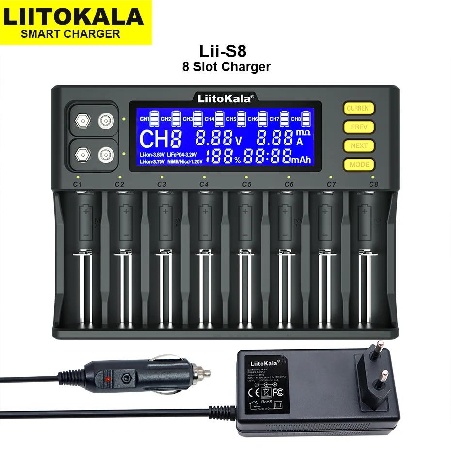 LiitoKala Lii-S8 Lii-PD4 3.7V NiMH 1.2V Li-FePO4 3..